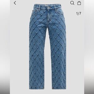 Alice + Olivia Weezy quilted embellished jeans size 24